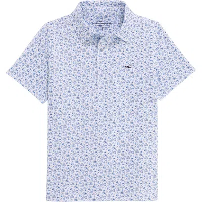 Vineyard Vines Kids' Print Polo In Black