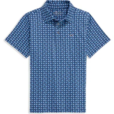 Vineyard Vines Kids' Print Polo In Blue