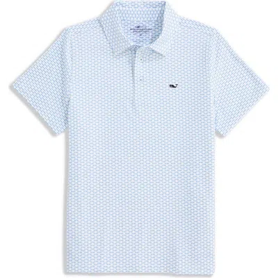 Vineyard Vines Kids' Print Polo In Blue