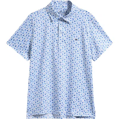 Vineyard Vines Kids' Print Polo In Blue
