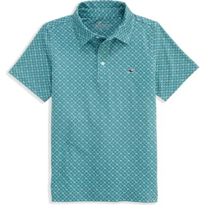 Vineyard Vines Kids' Print Polo In Gray