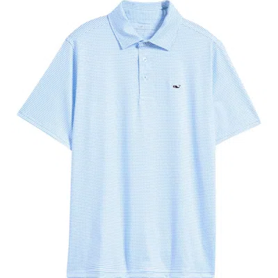 Vineyard Vines Kids' Print Polo In Micro Waves Oc Brz