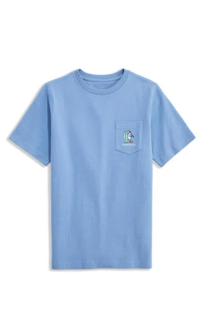 Vineyard Vines Kids' Respect The Locals Cotton Graphic T-shirt In Blue