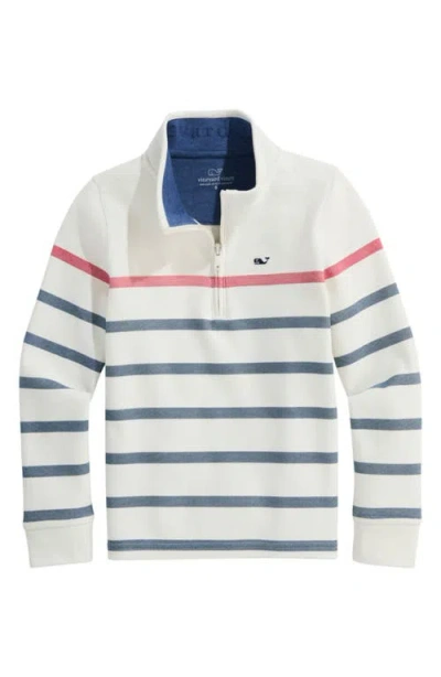 Vineyard Vines Kids' Saltwater Breton Stripe Quarter Zip Pullover