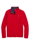 Vineyard Vines Kids' Saltwater Quater Zip Pullover In Red