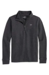 Vineyard Vines Kids' Saltwater Stripe Quarter Zip Sweatshirt In Black