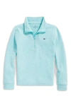 Vineyard Vines Kids' Saltwater Stripe Quarter Zip Sweatshirt In Blue