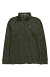 Vineyard Vines Kids' Saltwater Stripe Quarter Zip Sweatshirt In Forestolive Football