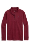 Vineyard Vines Kids' Saltwater Stripe Quarter Zip Sweatshirt In Red