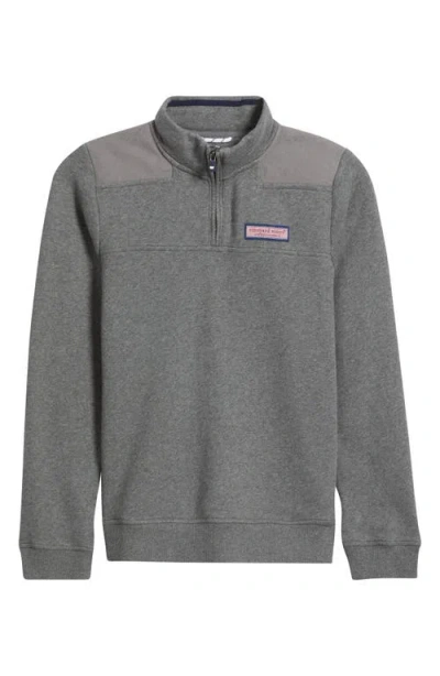 Vineyard Vines Kids' Shep Half Zip Pullover In Gray