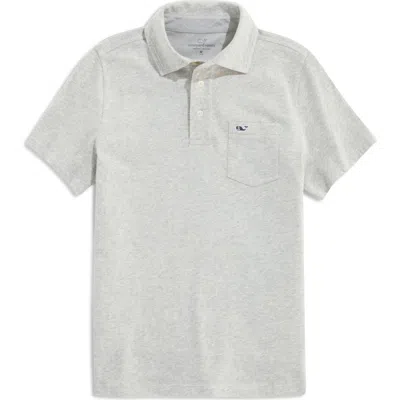 Vineyard Vines Kids' Slub Jersey Polo In Gray