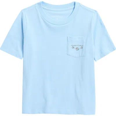 Vineyard Vines Kids' Soccer Balls Cotton Graphic Pocket T-shirt In Jake Blue