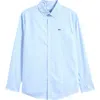 Vineyard Vines Kids' Stripe Cotton Blend Performance Button-down Shirt In Ocean Breeze
