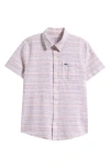 Vineyard Vines Kids' Stripe Linen & Cotton Button-up Shirt In Neutral