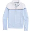 Vineyard Vines Kids' Striped Sankaty Performance Quarter Zip Pullover In Blue