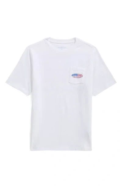 Vineyard Vines Kids' Surf Chappy Flag Cotton Graphic Pocket T-shirt In White