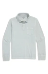 Vineyard Vines Kids' Surf Long Sleeve Cotton Polo In Gray