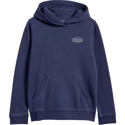 Vineyard Vines Kids' Terry Graphic Hoodie In Nautical Navy