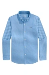 Vineyard Vines Kids' Topsail Check Featherweight Performance Button-down Shirt In Blue
