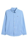 Vineyard Vines Kids' Tradewind Check Performance Button-down Shirt In Coastline