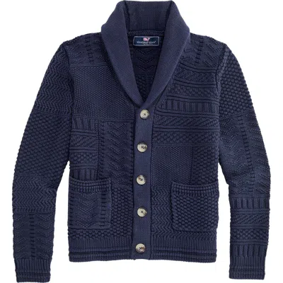 Vineyard Vines Kids' Usa Patchwork Cardigan In Nautica