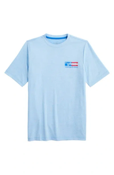Vineyard Vines Kids' Usa Tennis Harbor Performance Graphic T-shirt In Blue