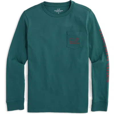 Vineyard Vines Kids' Whale Long Sleeve Graphic Tee In Green