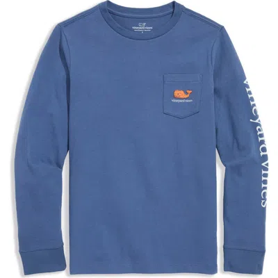 Vineyard Vines Kids' Whale Nuggets Long Sleeve Cotton Graphic T-shirt In Blue