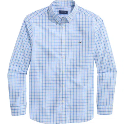 Vineyard Vines Kingstown Check Saltwater Wash Stretch Button-down Shirt In Flamingo