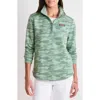 Vineyard Vines Leopard Dreamcloth® Relaxed Shep Quarter Zip Shirt In Green