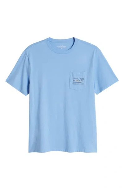 Vineyard Vines Lighthouse Whale Pocket Graphic T-shirt In Serenity Blue