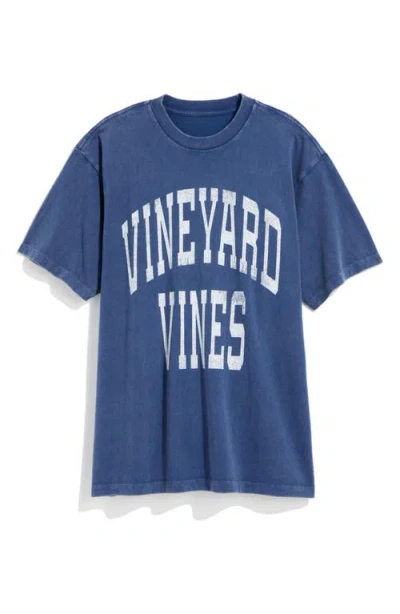 Vineyard Vines Logo Oversize Cotton Graphic T-shirt In Moonshine