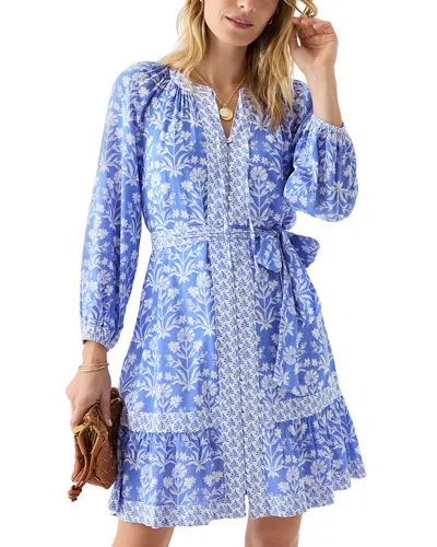 Vineyard Vines Long Sleeve Belted Dress In Blue