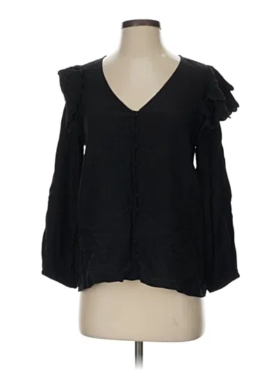 Pre-owned Vineyard Vines Long Sleeve Blouse In Black