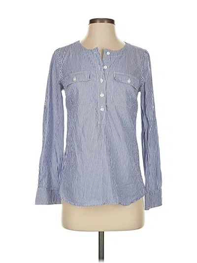 Pre-owned Vineyard Vines Long Sleeve Blouse In Blue