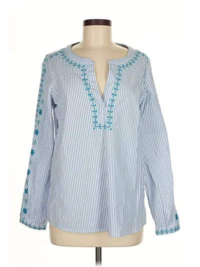 Pre-owned Vineyard Vines Long Sleeve Blouse In Blue
