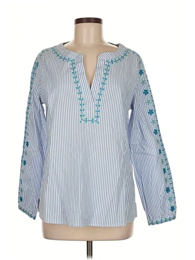 Pre-owned Vineyard Vines Long Sleeve Blouse In Blue