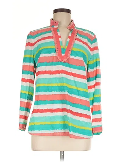 Pre-owned Vineyard Vines Long Sleeve Blouse In Blue