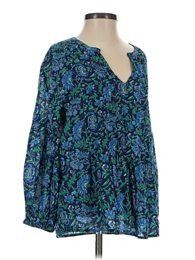 Pre-owned Vineyard Vines Long Sleeve Blouse In Blue