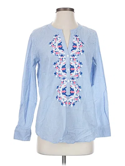 Pre-owned Vineyard Vines Long Sleeve Blouse In Blue