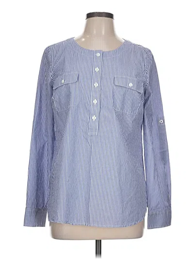 Pre-owned Vineyard Vines Long Sleeve Blouse In Blue