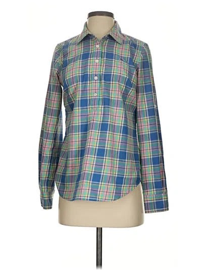 Pre-owned Vineyard Vines Long Sleeve Blouse In Blue