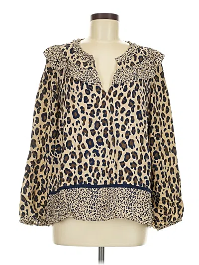Pre-owned Vineyard Vines Long Sleeve Blouse In Gold