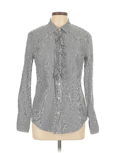 Pre-owned Vineyard Vines Long Sleeve Blouse In Gray