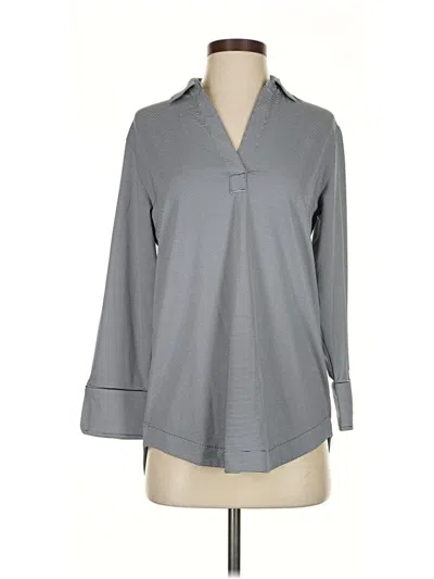 Pre-owned Vineyard Vines Long Sleeve Blouse In Gray