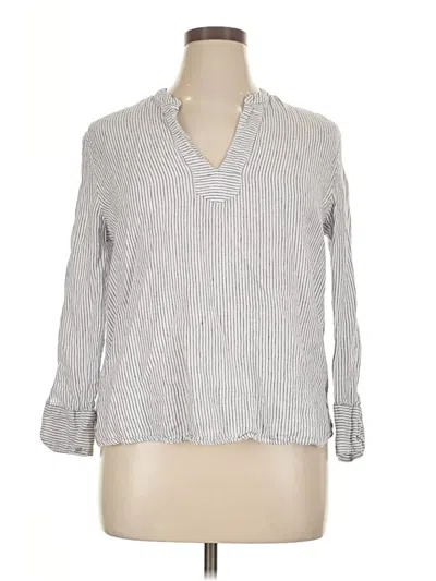 Pre-owned Vineyard Vines Long Sleeve Blouse In Gray