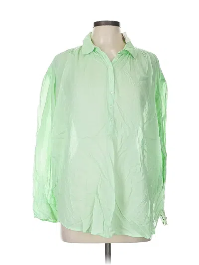 Pre-owned Vineyard Vines Long Sleeve Blouse In Green