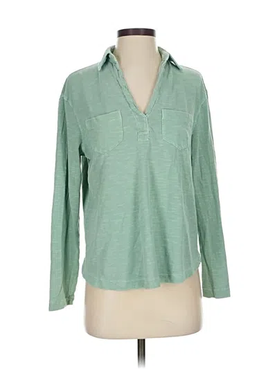 Pre-owned Vineyard Vines Long Sleeve Blouse In Green
