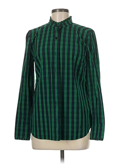 Pre-owned Vineyard Vines Long Sleeve Blouse In Green