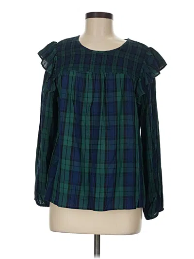 Pre-owned Vineyard Vines Long Sleeve Blouse In Green